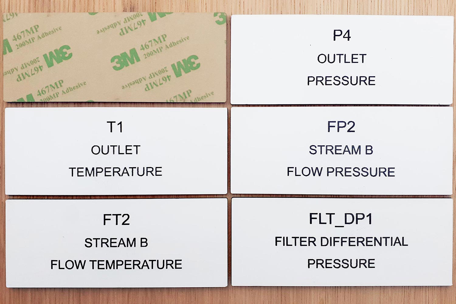 white traffolyte labels