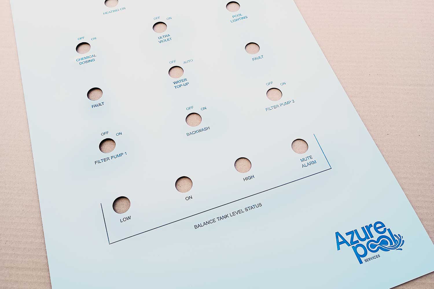 Custom legends fascias mimics and control panel covers