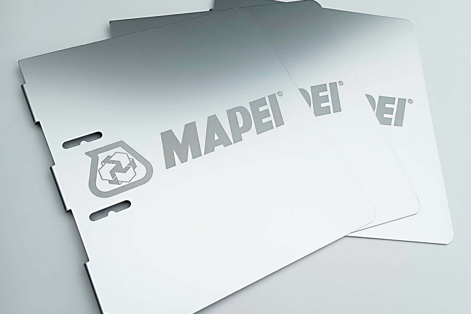 Laser Etched Anodised Aluminium Folders and Product Branding Logo Labels